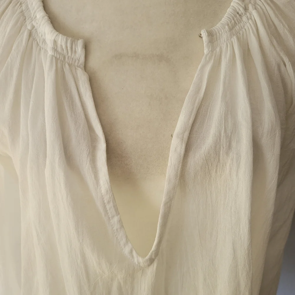 MIKOH // white low plunge relaxed fit resort style top - Picture 8 of 14